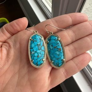 Kendra Scott turquoise earrings.